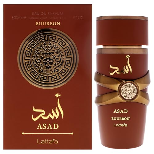 Lattafa Asad Bourbon for Unisex Eau de Parfum Spray, 3.4 Ounce / 100 ml