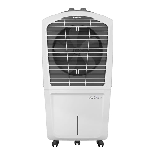Havells KoolStorm 95 L Desert Air Cooler for Home/Office| Powerful Air-Delivery| Bacteria Shield Honeycomb Pads|XXL Ice Chamber| Ice Chill Drip Techno