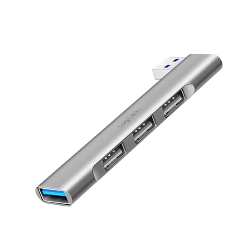 🔥 SELTEN SO GÜNSTIG (-40%) LogiLink UA0436 - Ultraslim 4-Port USB Hub (Anschluss USB-A) aus Aluminium mit bis zu 18W, Ports: 1x USB 3.0 Typ-A, 3X USB 2.0 Typ-A