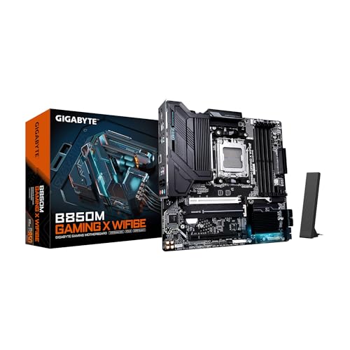 GIGABYTE B850M Gaming X WIFI6E AMD AM5 LGA 1718 Motherboard, mATX, DDR5, 2X M.2, PCIe 5.0, USB-C, WIFI6E, 2.5GbE LAN, EZ-Latch, 5-Year Warranty