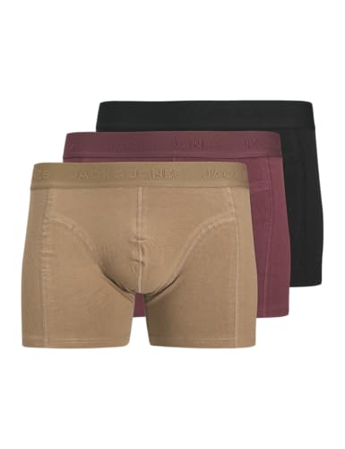 🔥 STARKER PREIS (-28%) JACK & JONES Herren Jacordinary Trunks 3 Pack Noos, Tibetan Red, l (3er Pack)
