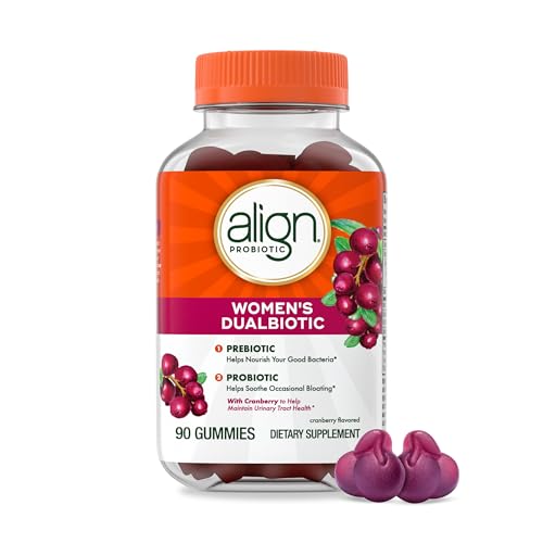 Align Probiotic, Women’s Dualbiotic Gummies, Cranberry Flavor, 90ct