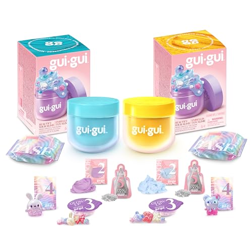 Gui Gui Slime Kit - Scented Slime 2-Pack Bundle, Butter & Cloud, 5 Step DIY Process to Customize Your Ultimate Slime Glow-Up, Resealable and Reusable Container, ASMR Experience