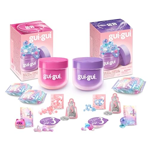 Gui Gui Slime Kit - Scented Slime 2-Pack Bundle, Clear & Gloss, 5 Step DIY Process to Customize Your Ultimate Slime Glow-Up, Resealable and Reusable Container, ASMR Experience