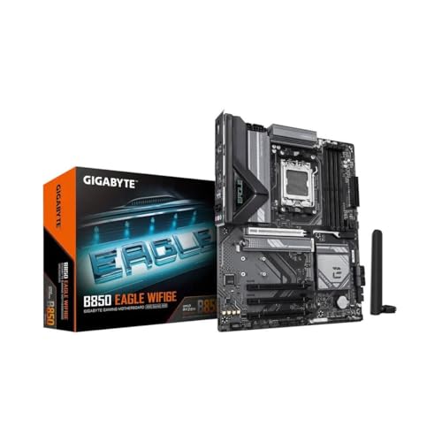 (-29%) GIGABYTE B850 Eagle WIFI6E Motherboard - AMD Ryzen 9000 Serie CPUs, 8+2+2 Phasen digitales VRM, bis zu 8200MHz DDR5 (OC), 1xPCIe 5.0 + 2xPCIe 4.0 M.2, GbE LAN, WiFi 6E, USB 3.2 Gen 2