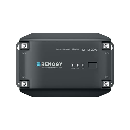 Renogy DC to DC Charger 12V 20A - Multi-Stage Charger for LiFePO4, AGM, Gel, Flooded Batteries | Car, RV, Marine & Boat Battery Charger with Bluetooth Compatibility