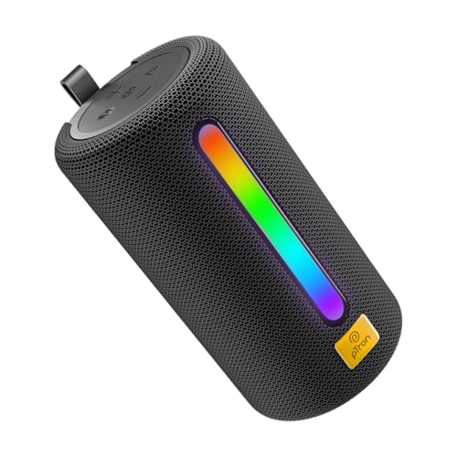pTron Fusion Buzz 14W Bluetooth Speaker with Pristine Sound, 8hrs Playback, Rhythmic RGB LEDs, Multi-Play Modes BT5.3/TF Card/USB, TWS Feature, Integr
