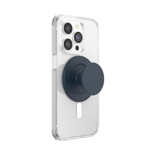 PopSockets Phone Grip for MagSafe with Kickstand, Magnetic Stand, Swappable Top, Secure Hold for iPhone MagSafe Cases, Phone & Tablet Grip - Soft Touch Navy