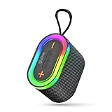 pTron Fusion Pop 12W Bluetooth Speaker with Pristine Sound 10hrs Playback Rhythmic RGB LEDs MultiPlay Modes BT53TF CardUSBAuxin TWS Feature Integrated Button ControlsTypeC ChargingBlack