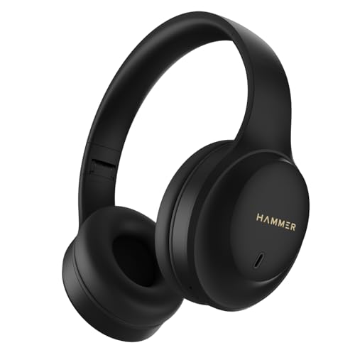 HAMMER Vibe ENC Bluetooth Headphone, 40mm Driver, Dual Pairing, 60hrs Playtime, Voice Assistant, BT V5.4, Game Mode, Soft Cushions, Lightweight Headph