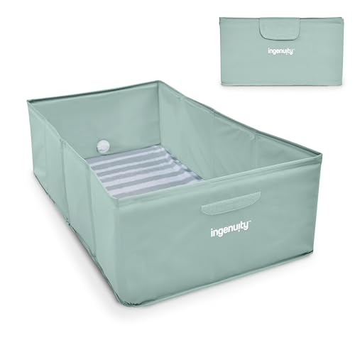 🔥 SELTEN SO GÜNSTIG (-42%) Ingenuity Tuckaway Faltbare Babybadewanne, Kleinkinderbadewanne, verwandelt Dusche in Badewanne, Zusammenklappbar, Leicht zu reinigen, Keine Montage erforderlich, 12M-5J