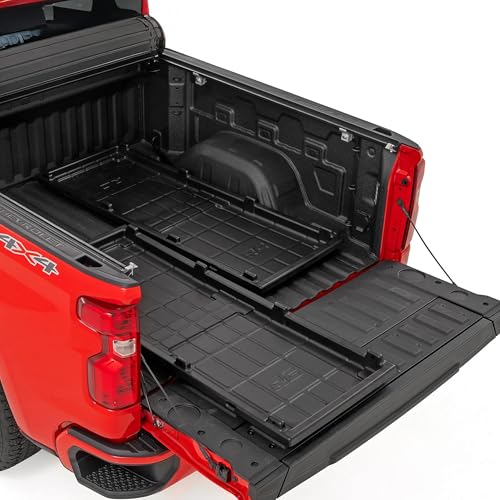Rough Country Slide-Out Truck Bed Cargo Tray - Long Bed Organizer for Easy Tailgate Access, Fits 5'7" Beds & Longer