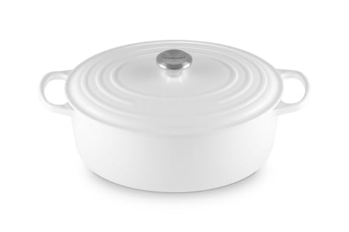 Le Creuset Enameled-Cast-Iron Signature Oval Dutch Oven, 8-qt., White