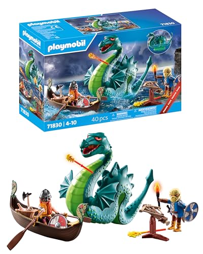 Playmobil | Viking avec Monstre Marin | Jouet éducatif dès 4 Ans | Coffret de Jeu imaginatif | Figurine Dragon & Drakkar | Stimule la créativité | 71830