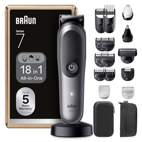 🔥 STARKER PREIS (-55%) Braun Multigroom All-in-One Series 7, 18-in-1 Trimmer, AIO7585, Grau