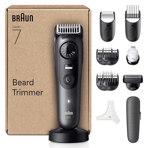 ⚡ BLITZDEAL (-42%) Braun Barttrimmer Series 7, Kabelloser Bartschneider Herren, BT7545, Grau