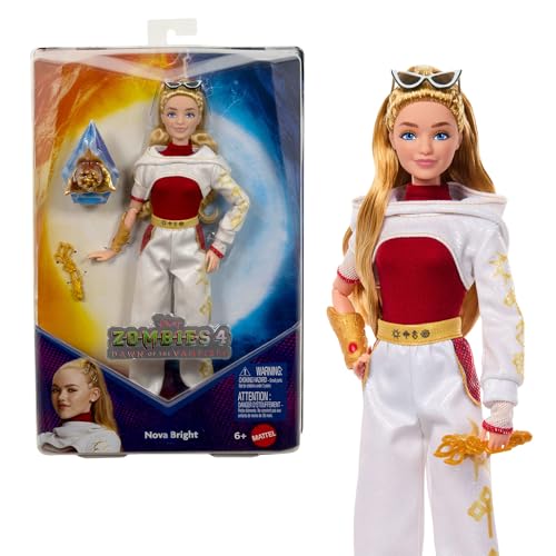 Mattel Disney Zombies 4: Dawn of The Vampires Nova Bright Fashion Doll with Removable Outfit & 5 Accessories, Inspired by The Movie