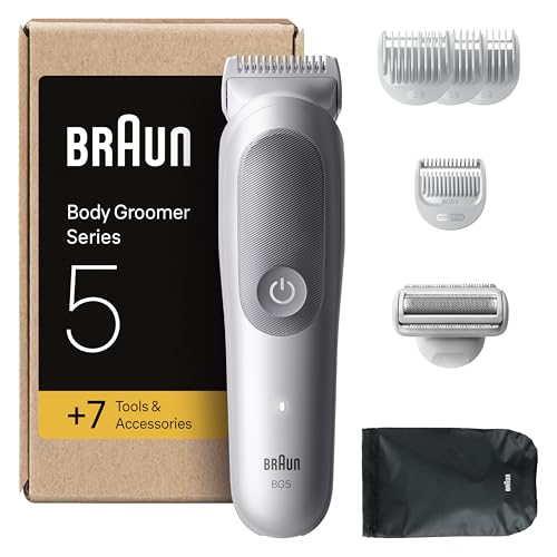 Braun Bodygroomer Series 5, Kabelloser Körperrasierer Herren, BG5555, Grau