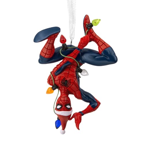 Hallmark Marvel Spider-Man Hanging from Lights Christmas Ornament, Gifts for Marvel Fans