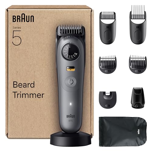 (-41%) Braun Barttrimmer Series 5, Kabelloser Bartschneider Herren, BT5565, Grau