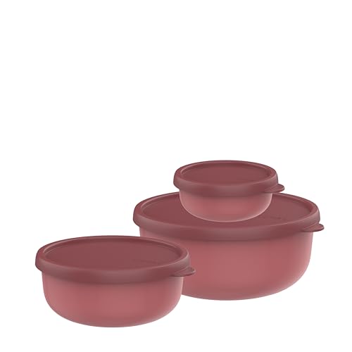 (-24%) Mepal - Mikrowellengeschirr set 3-teilig Lumina - Frischhaltedosen mit Deckel für Kühlschrank, Gefrierschrank, Dampfgarer & Mikrowelle - Aufbewahrungsbox - 250 + 750 + 1500 ml - Vivid mauve