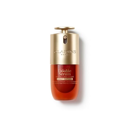 Clarins DOUBLE SERUM LIGHT TEXTURE | Anti Aging Serum | Visibly Firms, Smoothes, Boosts Radiance and Refines Pores | 24H Hydration | Great for Combination to Oily Skin and Humid Climates, 1 Fl Oz