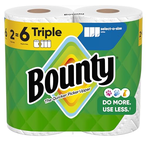 Bounty Select A Size Paper Towels White 2 Triple Rolls 6 Regular Rolls