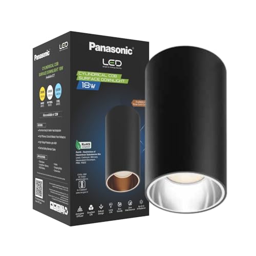 Panasonic 18W Cylindrical Surface Spot Light, Silver Reflector, Ceiling Light for Home with Silver Reflector (Cool White - PDSM01187)