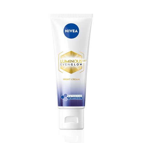 NIVEA Luminous Even Glow Night Cream & Moisturiser | Patented Thiamidol (60X More Effective Than Vitamin C) | Dark Spots & Pigmentation | Hyaluronic A
