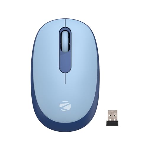 ZEBRONICS Groot Wireless Mouse, Dual Mode (2.4GHz + BT), Blue | Up to 1600 DPI, Silent Operation, 3 Buttons, Comfortable & Ergonomic, 2 Years Warranty