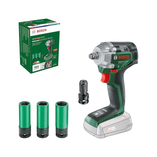 (-28%) Bosch Akku-Drehschlagschrauber UniversalImpactDrive 18V-350 (kraftvolles Schrauben und Befestigen im Bauwesen; max. Drehmoment: 350 Nm; Sechskantadapter; Mutternschlüsselsatz; ohne Akku)