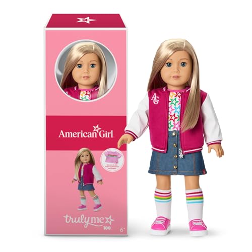 American Girl, Truly Me 18-inch Doll #100 with Dark-Blue Eyes, Straight Blonde Hair, Light-to-Medium Skin, for Ages 6+