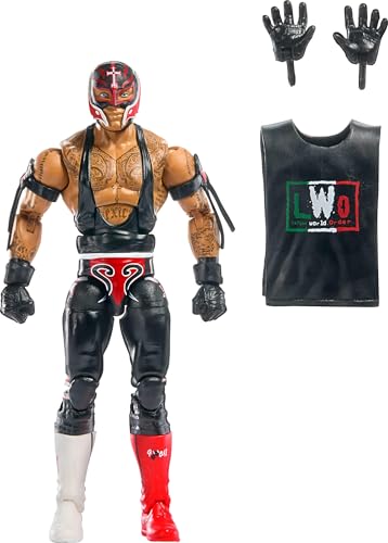 Mattel WWE Elite Collection Top Picks Action Figure & Accessories Set, Rey Mysterio 6-inch Collectible with Swappable Hands, Ring Gear & 25 Articulation Points