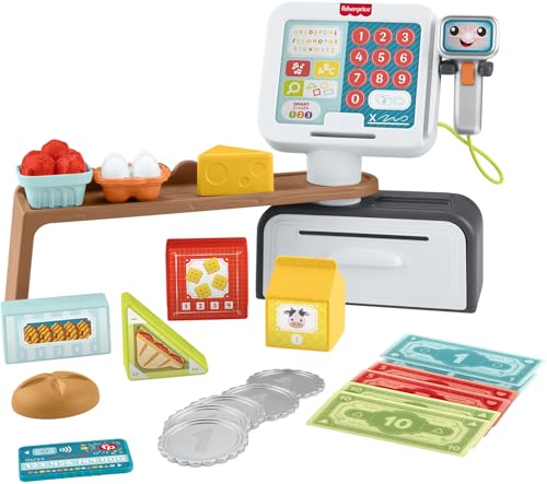 Fisher-Price Toddler Learning Toy Laugh & Learn Count & Shop Cash Register Play Store with 20 Pieces for Pretend Play Kids Ages 2+ Years