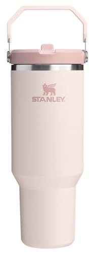 Stanley IceFlow 2.0 Flip Straw Tumbler with Handle 40 oz | Twist On Lid and Flip Up Straw | Leak Resistant Water Bottle | Insulated Stainless Steel | BPA-Free | Rose Quartz
