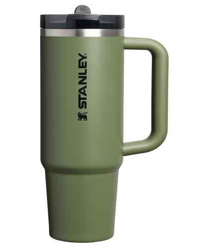 Stanley Quencher ProTour Flip Straw Tumbler with Leakproof Lid 30 oz | Built-In Straw and Handle | Cup Holder Compatible for Travel | Insulated Stainless Steel Cup | BPA-Free | Dried Pine VRT