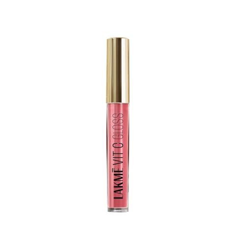 LAKM LAKME SuperglowVIT C, Glossy Glass Shine Lip Gloss, PechyNudeC2, for Lustrous and Nourished Lips, with Vitamin C & E, High Formula, Reduces Fine 