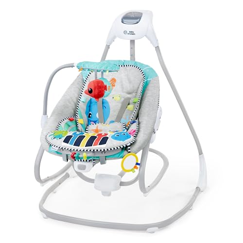 Baby Einstein Explorers Kick to It 4-in-1 Musical Swing & Rocker, with Removable Piano, 0+ Months