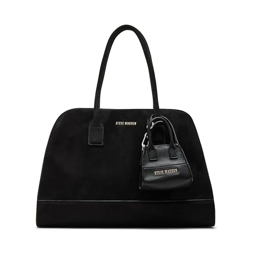 Steve Madden Harlii Faux Suede Satchel, Black