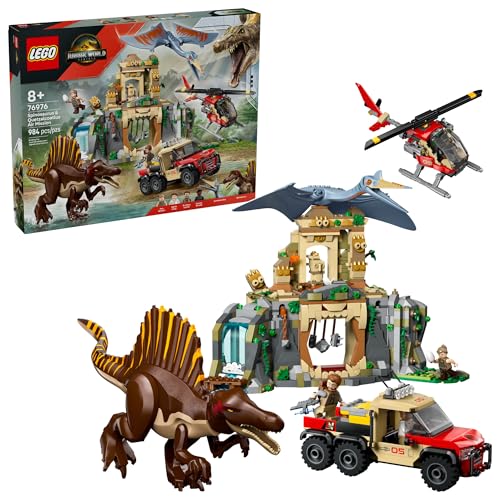 LEGO Jurassic World Spinosaurus & Quetzalcoatlus Air Mission - Dinosaur Toy for Kids - Pretend Play Building Toy with Dinosaur Figurines for Girls and Boys, 8+ - Birthday or Any-Time Gift Idea - 76976
