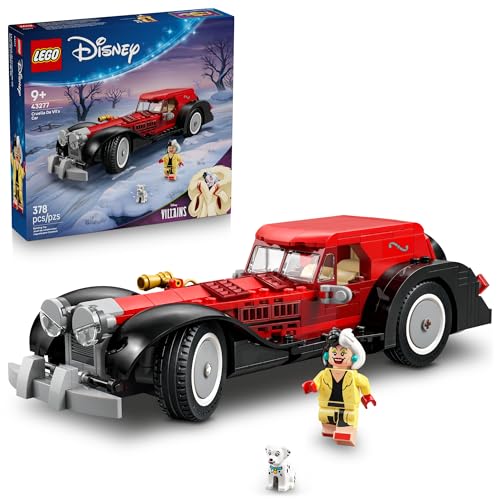 LEGO Disney Cruella De Vil’s Car Toy - 101 Dalmations Model Car Kit for Kids - Pretend Play Vehicle Building Set for Girls & Boys, Ages 9+ - Disney Gift Idea for Birthdays & Movie Fans - 43277
