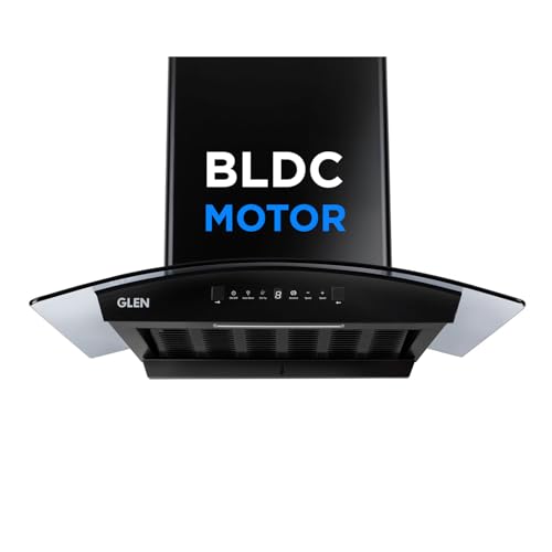 Glen Hood RICA 60 Curved Glass Kitchen Chimney | 1500 m³/hr Suction | BLDC Motor | Filterless Thermal Auto Clean | Touch & Gesture Control |1 Year Com