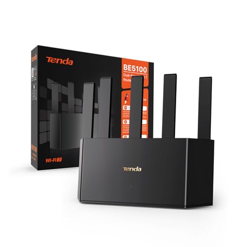 🔥 SELTEN SO GÜNSTIG (-69%) Tenda RE6L Pro Wi-Fi 7 Router (BE5100 Dual-Band 4323Mbit/s 5GHz, 688Mbit/s 2,4GHz)Vertikale Antennen, Wi-Fi+, 1x2.5Gbps+3xGigabit WAN/LAN Ports, MLO, 4K-QAM, NFC, VPN, WPA3, VR/AR Gaming/8K Streaming