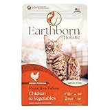 Earthborn Holistic Primitive Feline Grain-Free Dry Cat Food, High Protein Chicken Recipe, Indoor All Life Stages Formula, 12.5 lb Bag