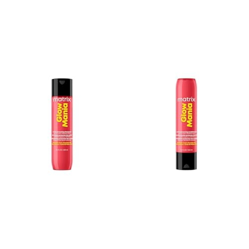 Matrix Glow Mania Color Protecting Shampoo and Conditioner Set | Color Care | Color Glow | Hair Shine | Glycolic Acid & Rosehip Oil | Sulfate-Free | For Dull & Color-Treated Hair | 10.1 fl oz