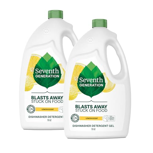 Seventh Generation Dishwasher Detergent Gel Lemon Scent 2 pack for sparkling dishes dishwasher soap 70 oz