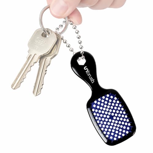 FHI Heat UNbrush Super Mini Hair Brush Keychain — Collectible Miniature Charm for Bags and Keys — Accessory for Beauty Lovers (Galaxy)