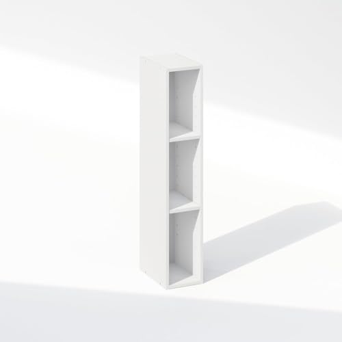 Furinno Reed 3-Tier Multipurpose Closet Storage Organizer Shelf, 6-Inch Width, White