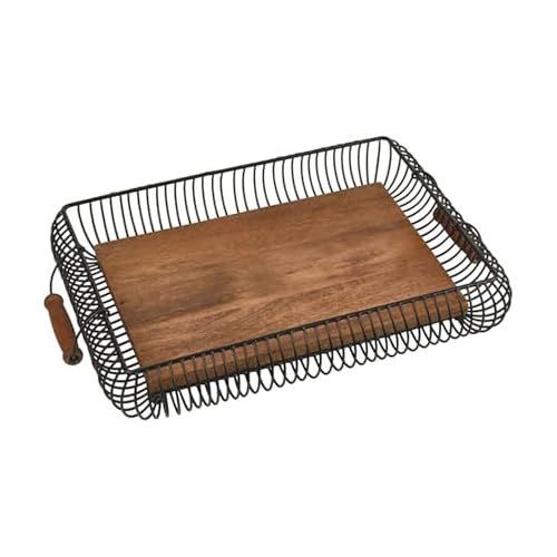 Gourmet Basics by Mikasa Westfield Rectangular Kitchen Centerpiece Storage Basket Tray, 16 Inch
