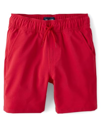 The Children's Place,Boys,Quick Dry Pull on Jogger Shorts 5.5",Ruby,7